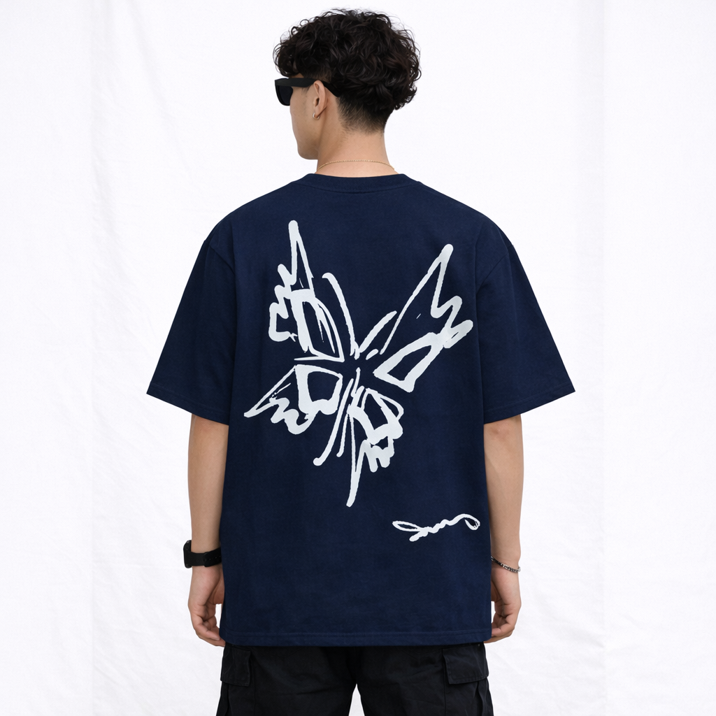 Minimal Butterfly Graphic T-Shirt – Aesthetic Streetwear Black Tee - Image 9