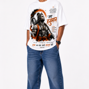 StitchVaults™ Jai Hanuman Oversized Graphic T-Shirt – HANUMAN LEGACY™ Collection | Premium Cotton