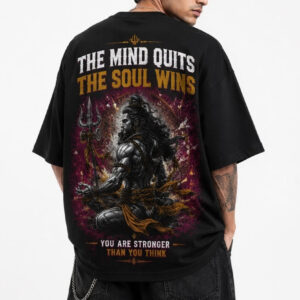 StitchVaults™ The Mind Quits The Soul Wins Oversized Graphic T-Shirt