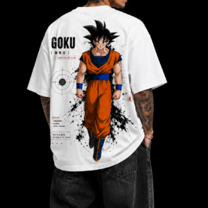 StitchVaults™ Goku Warrior Oversized Anime Graphic T-Shirt – Premium 220 GSM Cotton