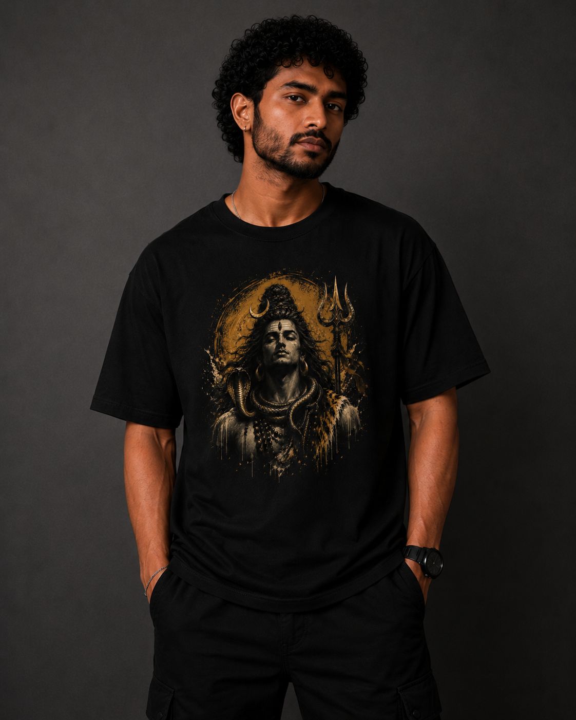 Mahadev "Be The Storm" Oversized Graphic T-Shirt – Black Streetwear
